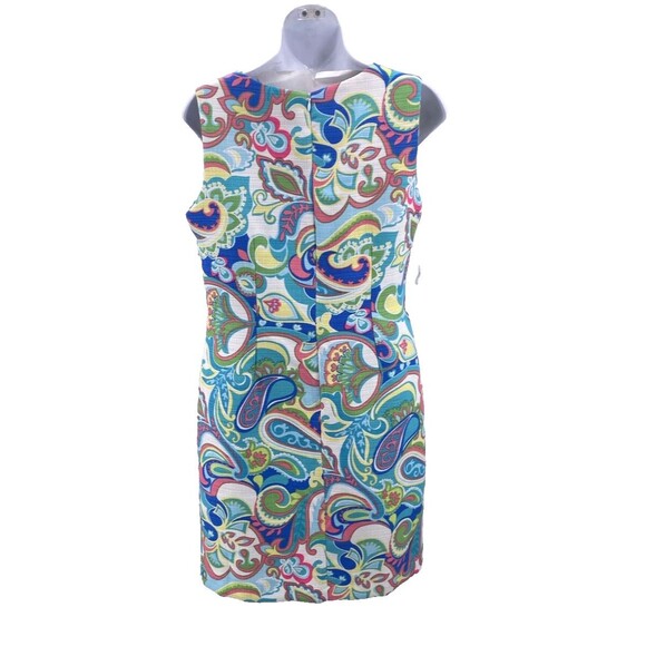 RN Studio Dress 8 Ronni Nicole Retro Sheath Coastal Preppy Paisley Print New - Picture 3 of 12
